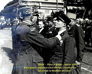 Oran - Place d'Armes - Adjudant-Chef Genie G. Vieville  - Medaille Militaire - 1950